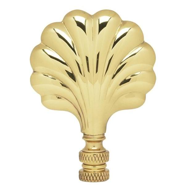 3" Fan Polished Brass Finial