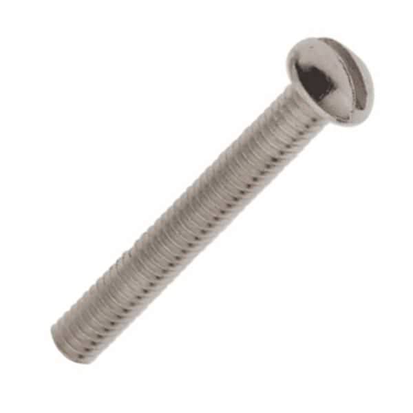 1.25" 8/32 Zinc Plated Steel Round Head Slotted Machine Screws