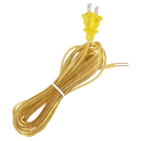 12' Clear Gold Molded Plug Cord