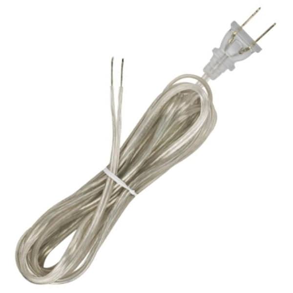 12' Clear Silver Molded Plug Cord
