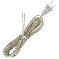 Satco 12' Clear Silver Molded Plug Cord