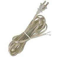 Satco 12' Clear Silver Molded Plug Cord
