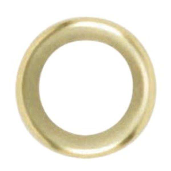 1/4 IP Slip Brass Plated Curled Edge Steel Check Ring