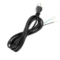 Satco 8' Black Heavy Duty 3 Prong Molded Plug Cord