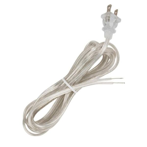 10' Clear Silver Molded Plug Cord