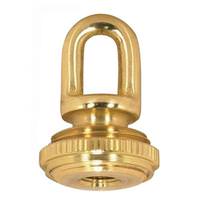 Satco 1/8 IP Cast Brass Polished and Lacquered Screw Collar Loop with Ring