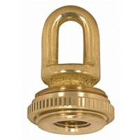 Satco 3/8 IP Cast Brass Polished and Lacquered Screw Collar Loop with Ring