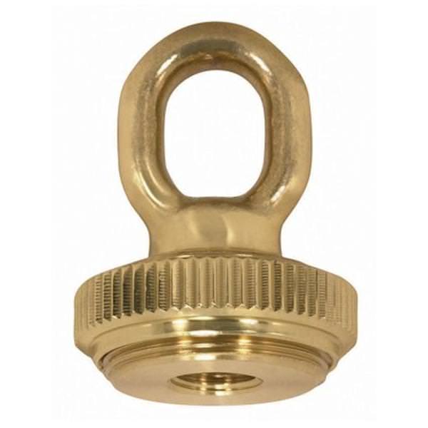 1/4 IP Cast Brass Heavy Duty Screw Collar Loop with Ring
