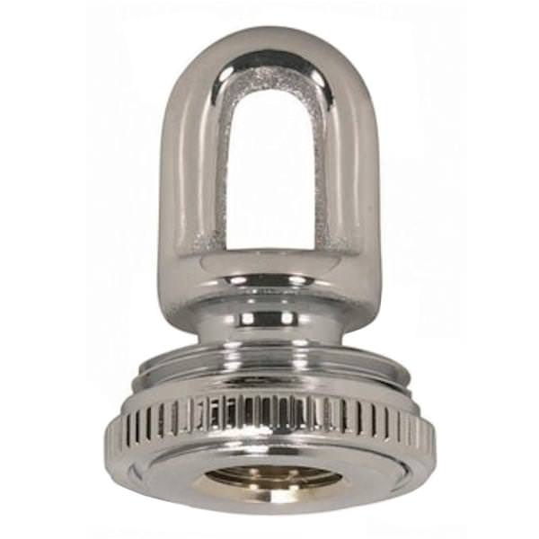1/4 IP Cast Polished Chrome Screw Collar Loop with Ring