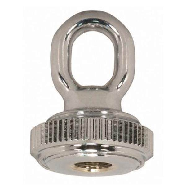 1/4 IP Heavy Duty Cast Brass Polished Chrome Screw Collar Loop with Ring