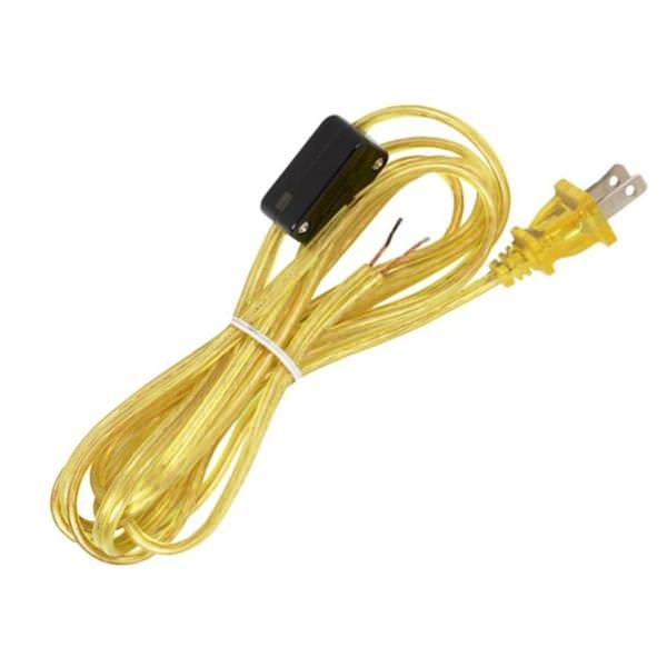 8' Clear Gold Molded Plug Cord with Hi-Low Switch
