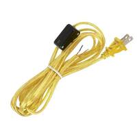 Satco 8' Clear Gold Molded Plug Cord with Hi-Low Switch