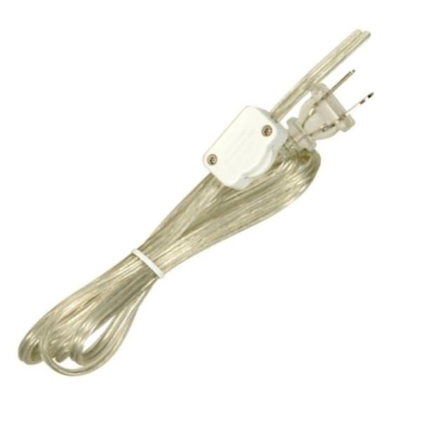 8' Clear Silver Molded Plug Cord with Hi-Low Switch