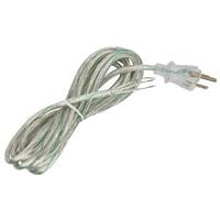 Satco 10' Clear Silver Heavy Duty 3 Prong Molded Plug Cord