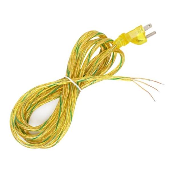 10' Clear Gold Heavy Duty 3 Prong Molded Plug Cord
