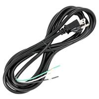 Satco 6' Black Heavy Duty 3 Prong Molded Plug Cord