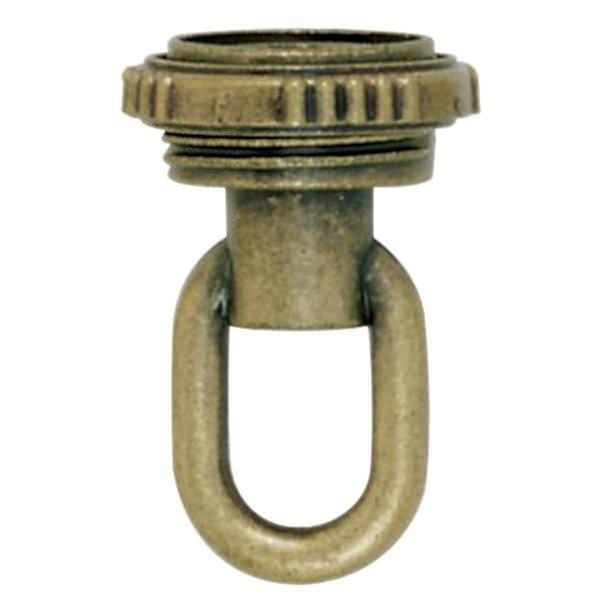 1/8 IP Antique Brass Screw Collar Loop with Ring 1/8 IP Antique Brass Screw Collar Loop with Ring