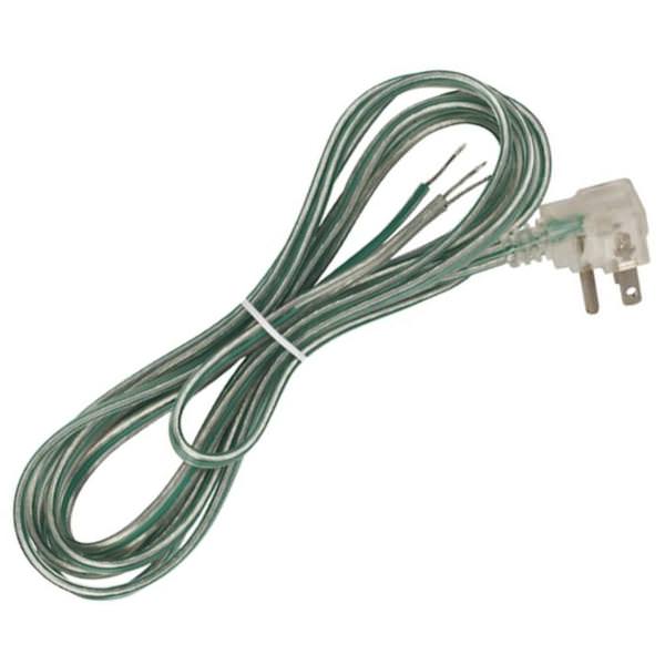 10' Silver / Green Flat Molded Plug Cord