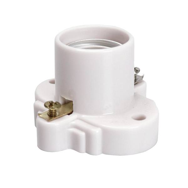 2.4" Medium Base White Phenolic Socket