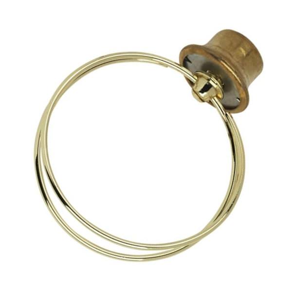 2" Short Medium Base Bulb Clip and Finial Lamp Harp