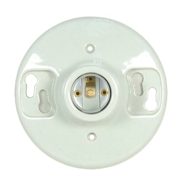 Glazed Porcelain Keyless Ceiling Receptacle Socket