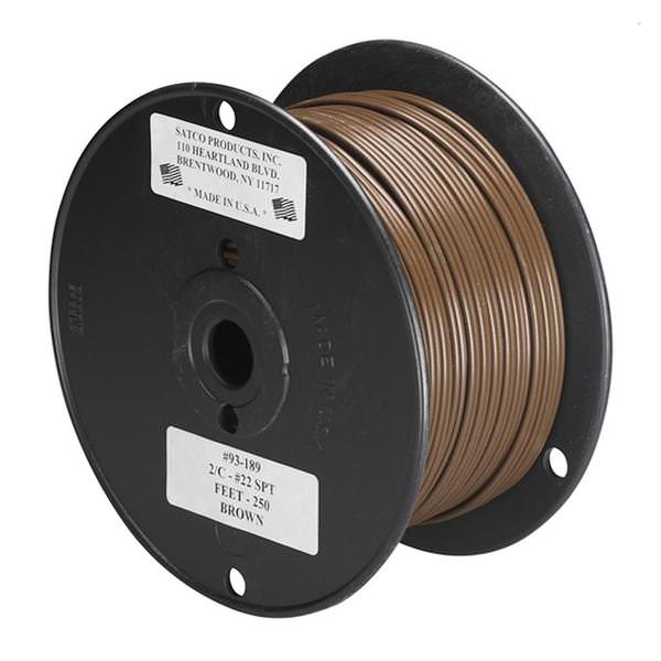 250' Brown 22/2 PLT Wire Spool