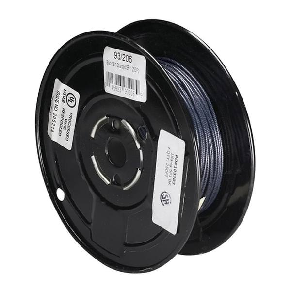 250' Black 18/1 Stranded Braid Wire Spool