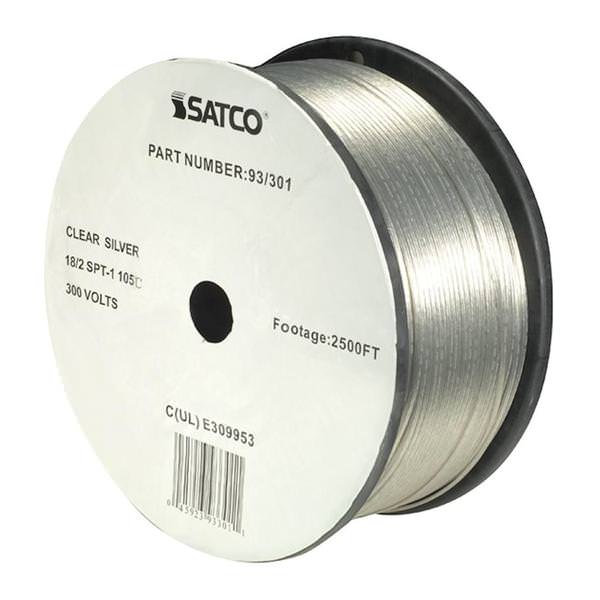2500' Clear Silver 18/2 SPT-1 Wire Spool