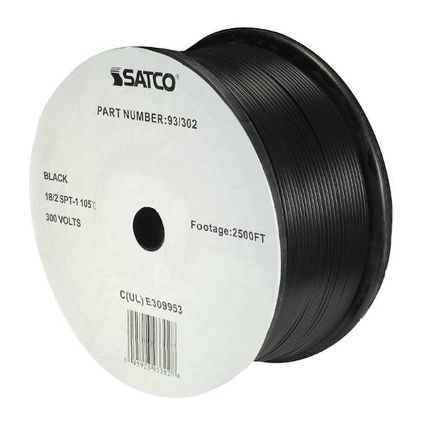 2500' Black 18/2 SPT-1 Wire Spool