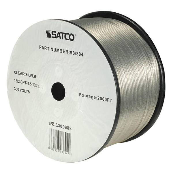2500' Clear Silver 18/2 SPT-1.5 Wire Spool