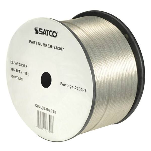 2500' Clear Silver 18/2 SPT-2 Wire Reel
