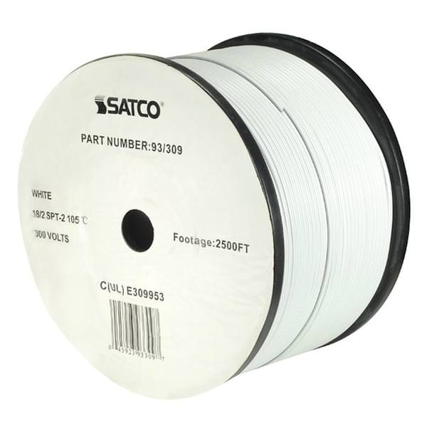 2500' White 18/2 SPT-2 Wire Reel