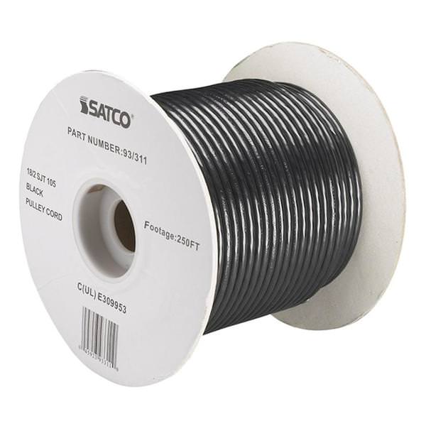 250' Black 18/2 SJT Pulley Cord Spool