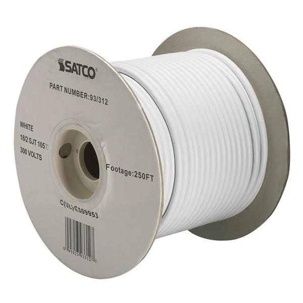 250' White 18/2 SJT Pulley Cord Spool