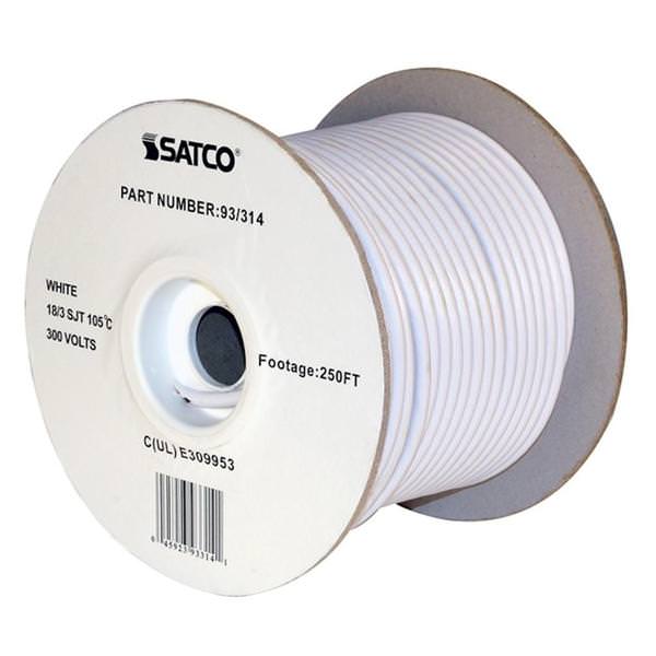 250' White 18/3 SJT Pulley Cord Spool