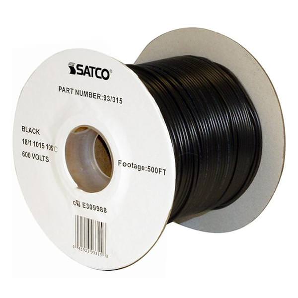 500' Black 18/1 Wire Spool