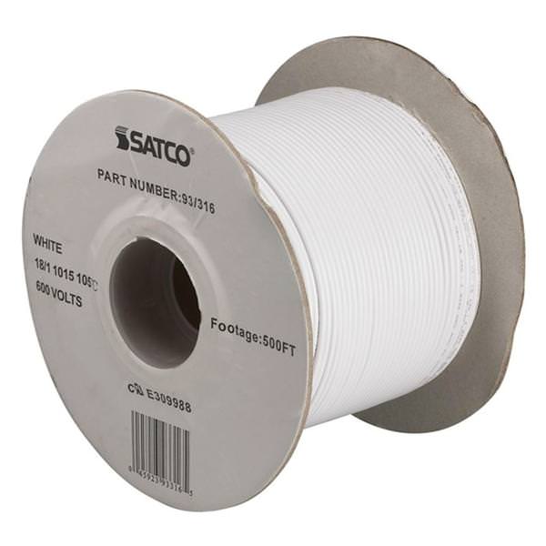 500' White 18/1 Wire Spool