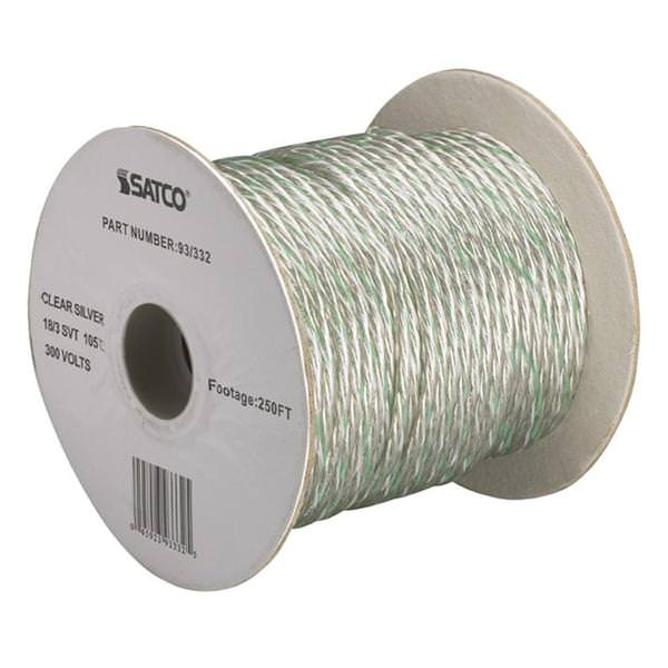 250' Clear Silver 18/3 SVT Pulley Cord Spool