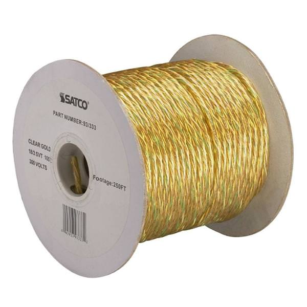 250' Clear Gold 18/3 SVT Pulley Cord Spool