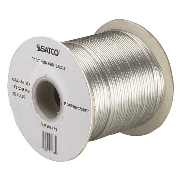 250' Clear Silver 18/2 SPT-1.5 Wire Spool