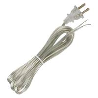 Satco 10' Clear Silver Molded Plug Cord