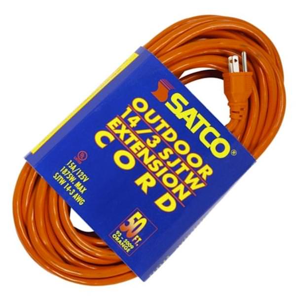 50' 14/3 SJTW Orange Extension Cord
