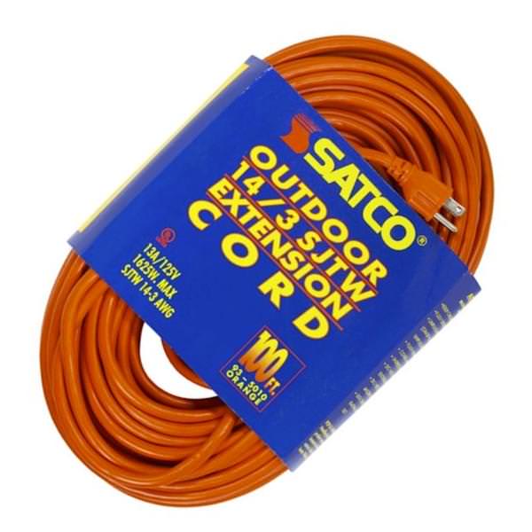 100' 14/3 SJTW Orange Extension Cord