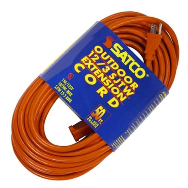 50' 12/3 SJTW Orange Extension Cord