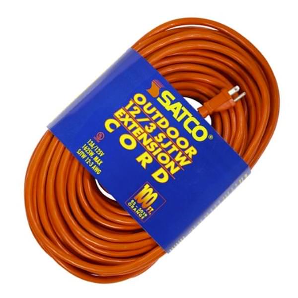 100' 12/3 SJTW Orange Extension Cord