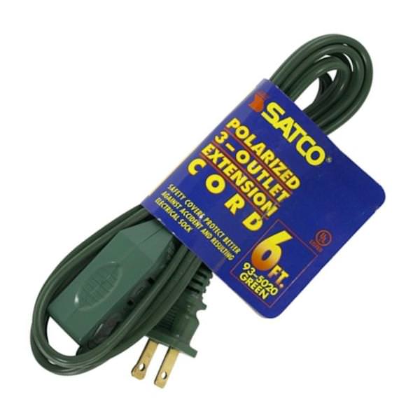 6' Green Extension Cord