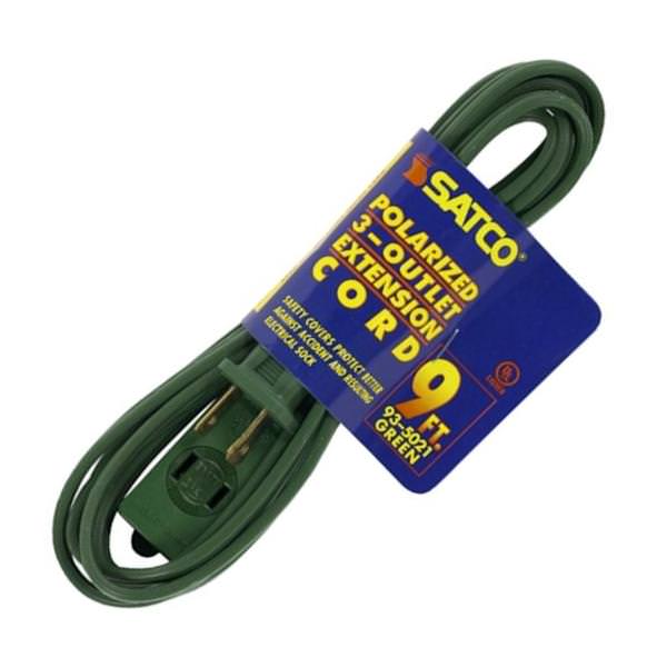 9' Green Extension Cord