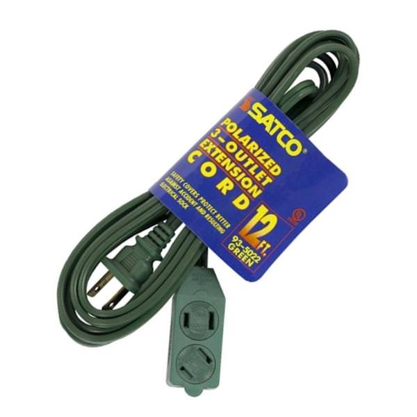 12' Green Extension Cord
