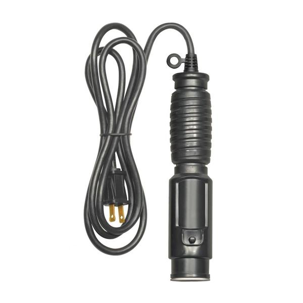 6' 1625 watt 120 volt Black 2 Wire Black Metal Trouble Light Less Cage 18-2 SJTW Cord Tester