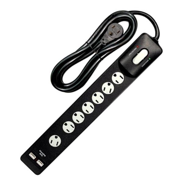 7 Outlet Plug In Surge Strip with Circuit Breaker